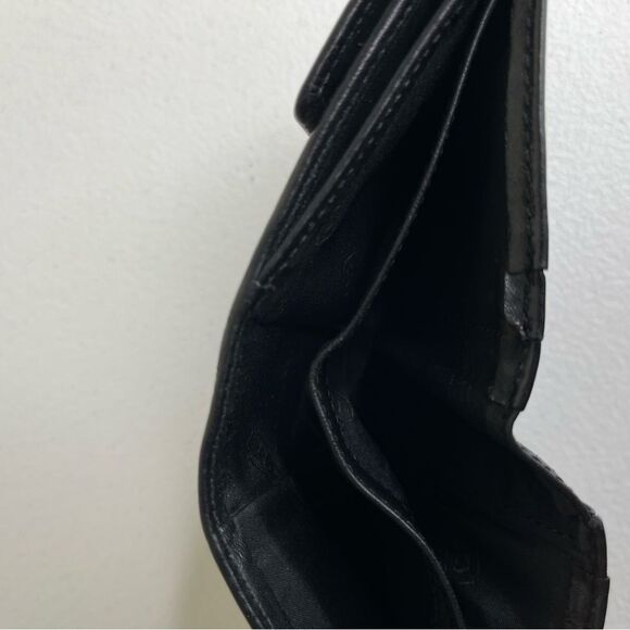 Coach Signature C Logo Classic Black Brown Bifold Wallet Leather Canvas Women - Picture 7 of 10